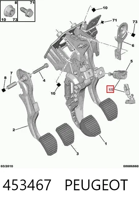 Interruptor de luz de freno 453467 Peugeot/Citroen