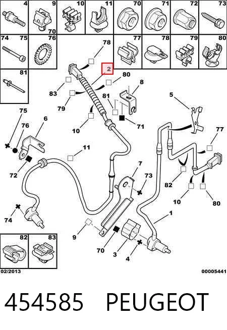 Sensor ABS trasero 454585 Peugeot/Citroen