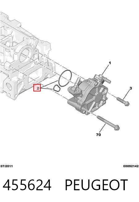 Junta de la bomba de vacío 455624 Peugeot/Citroen