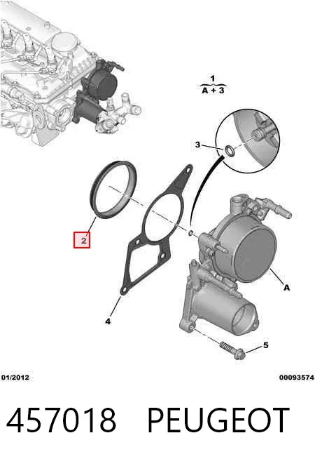 Junta de la bomba de vacío 457018 Peugeot/Citroen
