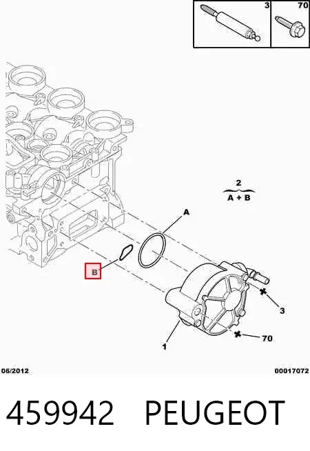 Juego de reparación de bomba de vacío 459942 Peugeot/Citroen