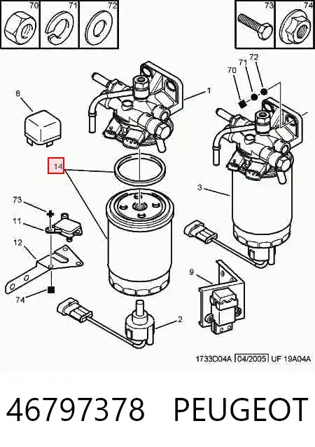 Filtro de combustible 46797378 Peugeot/Citroen