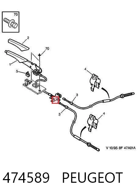 Cable de freno de mano trasero derecho/izquierdo 474589 Peugeot/Citroen