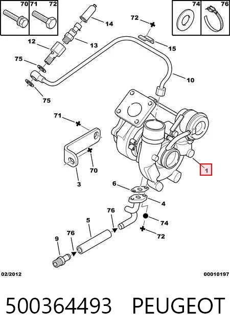 Turbocompresor 500364493 Peugeot/Citroen