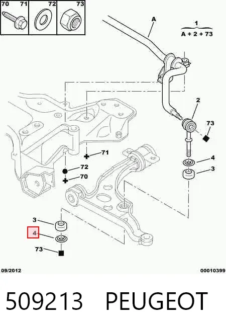 Arandela de la bieleta estabilizadora delantera 509213 Peugeot/Citroen