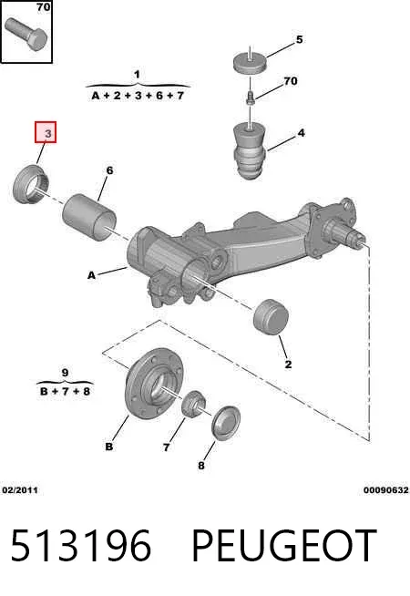 Silentblock trasero 513196 Peugeot/Citroen
