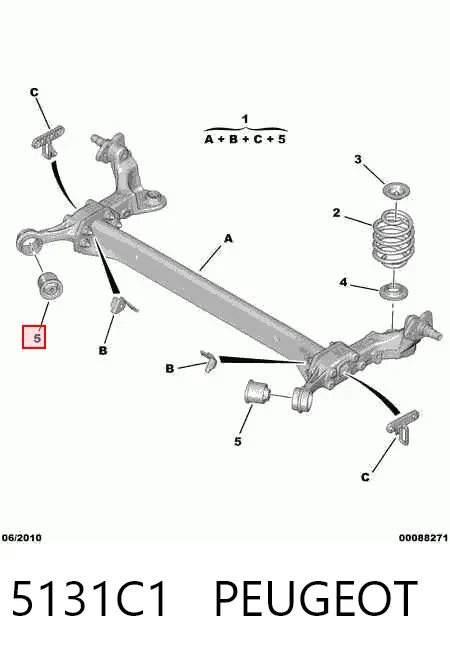 Silentblock trasero 5131C1 Peugeot/Citroen
