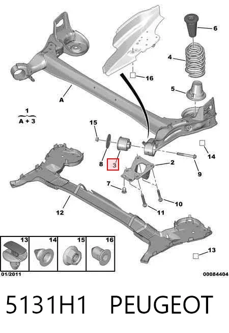 Silentblock trasero 5131H1 Peugeot/Citroen