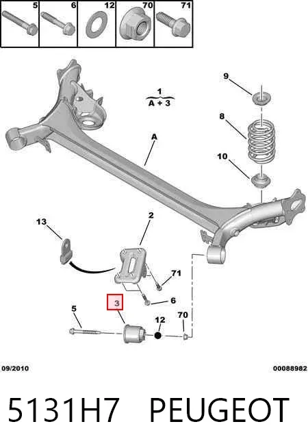 Silentblock trasero 5131H7 Peugeot/Citroen