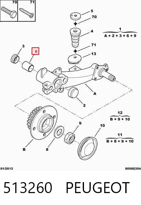 Buje del brazo longitudinal inferior trasero 513260 Peugeot/Citroen