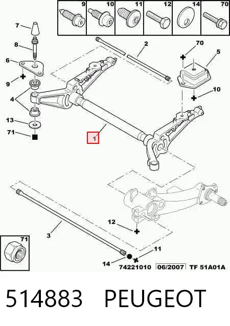 Puente trasero 514883 Peugeot/Citroen