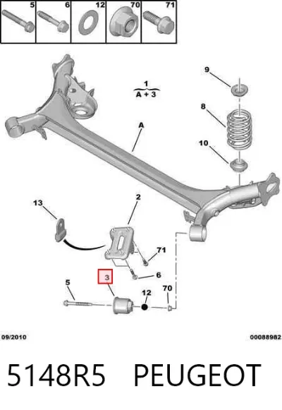 Subchasis trasero soporte motor PEUGEOT 5148R5