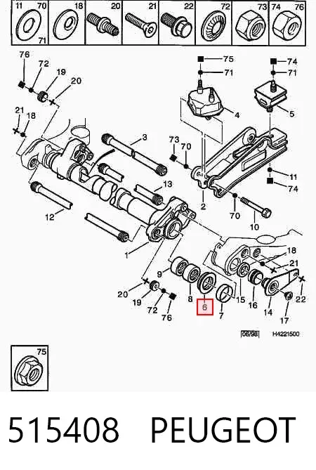 Retén de barra de torsión 515408 Peugeot/Citroen