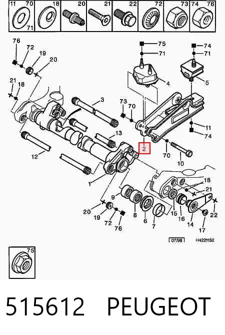 Soporte de viga trasera 515612 Peugeot/Citroen