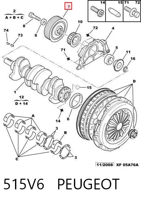 Polea de cigüeñal 515V6 Peugeot/Citroen