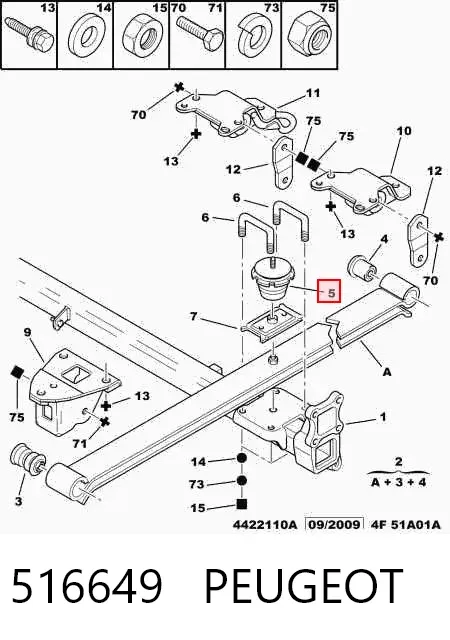Tope de amortiguador trasero y guardapolvo Citroen Jumper 230L