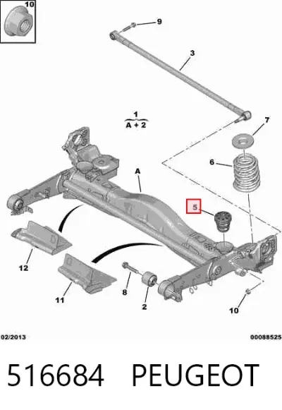 Tope de muelle trasero PEUGEOT 516684