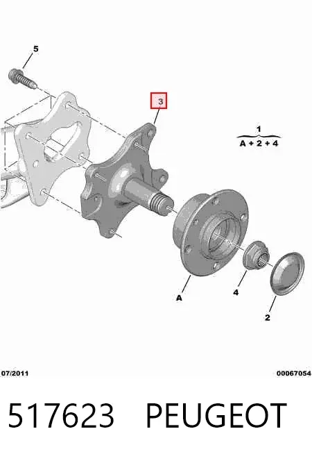 Mangueta trasera 517623 Peugeot/Citroen