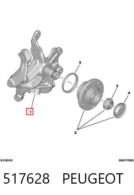 Mangueta trasera izquierda 517628 Peugeot/Citroen