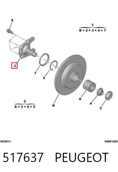 Mangueta trasera PEUGEOT 517637