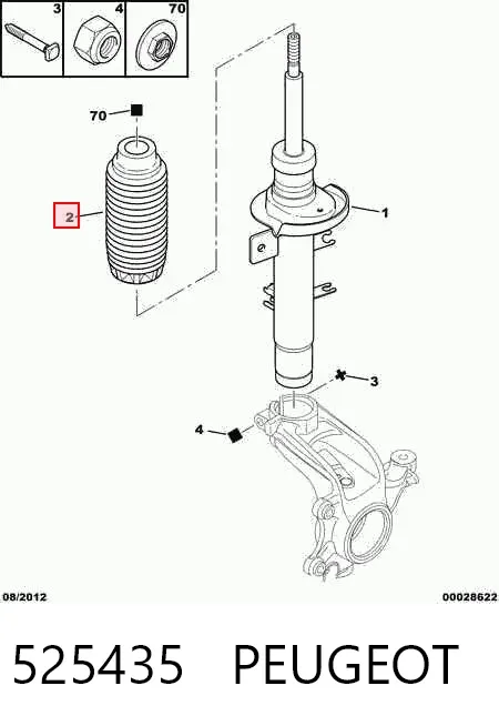 Fuelle, amortiguador delantero 525435 Peugeot/Citroen