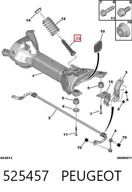 Guardapolvo amortiguador trasero 525457 Peugeot/Citroen
