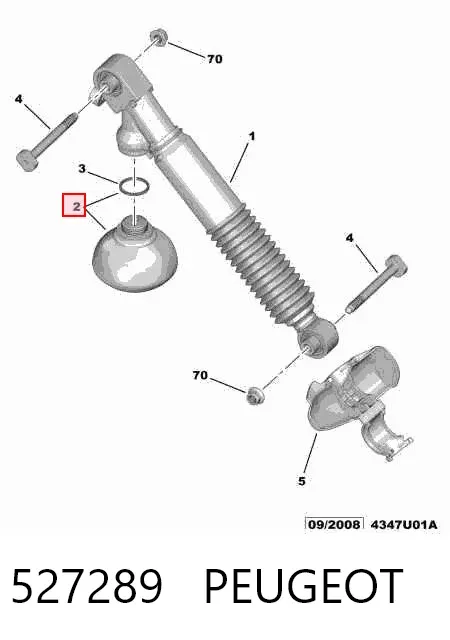 Esfera de amortiguación trasera 527289 Peugeot/Citroen