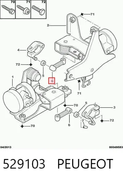 Barra trasera del sensor de nivel de carrocería PEUGEOT 529103