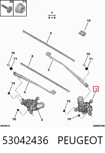 Motor limpiaparabrisas 53042436 Peugeot/Citroen