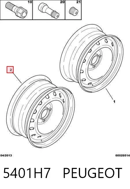 Llantas de acero (Estampado) 5401H7 Peugeot/Citroen