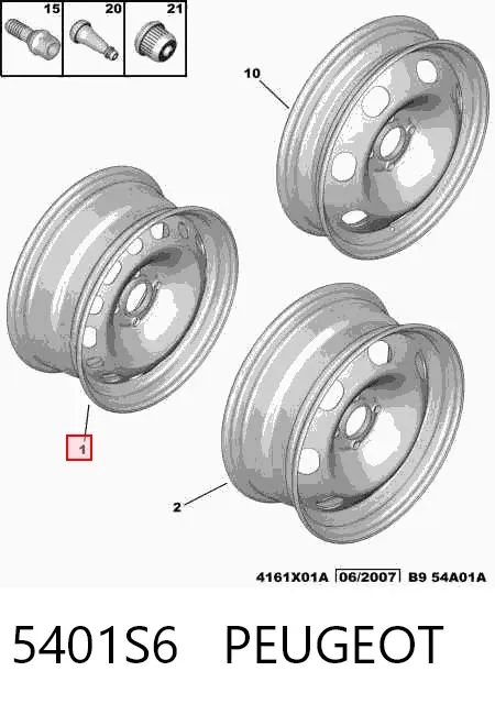 Llantas de acero (Estampado) 5401S6 Peugeot/Citroen