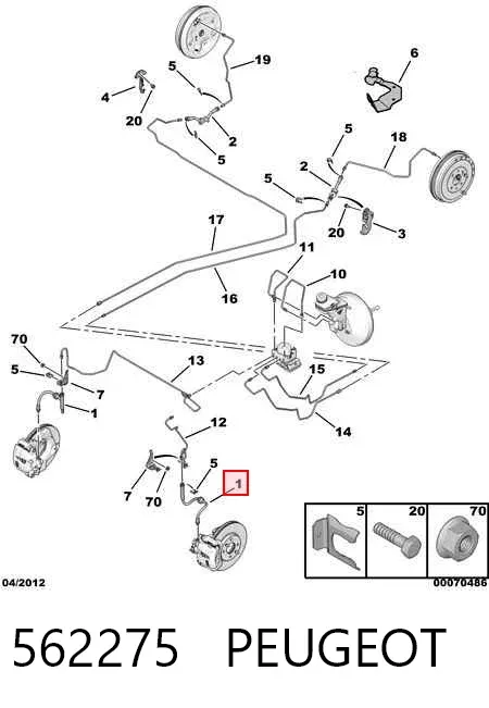 Latiguillos de freno delantero 562275 Peugeot/Citroen