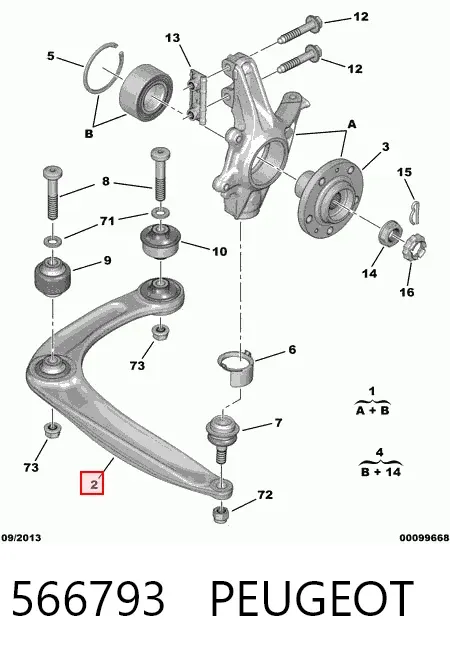 Brazo inferior izquierdo de la suspensión delantera 566793 Peugeot/Citroen