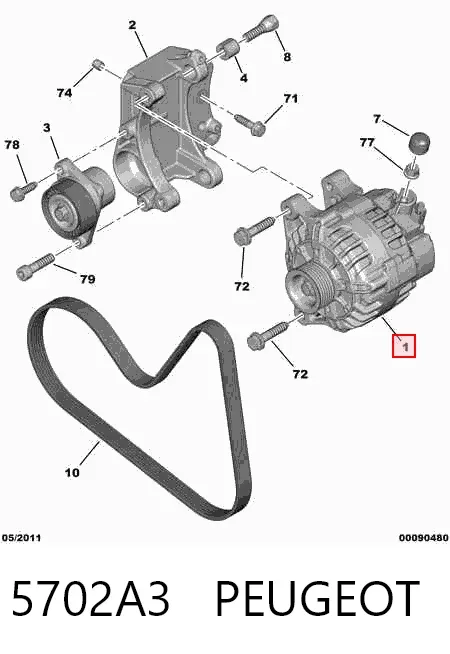 Alternador 5702A3 Peugeot/Citroen