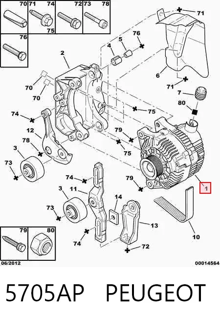 Alternador 5705AP Peugeot/Citroen