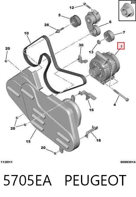 Alternador 5705EA Peugeot/Citroen
