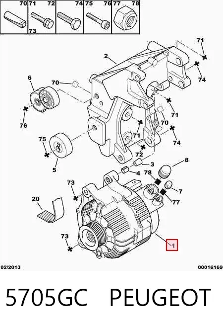 Alternador 5705GC Peugeot/Citroen