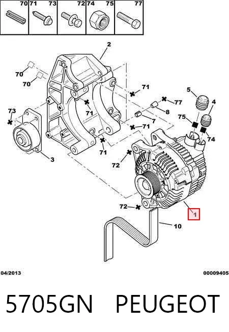 Alternador 5705GN Peugeot/Citroen