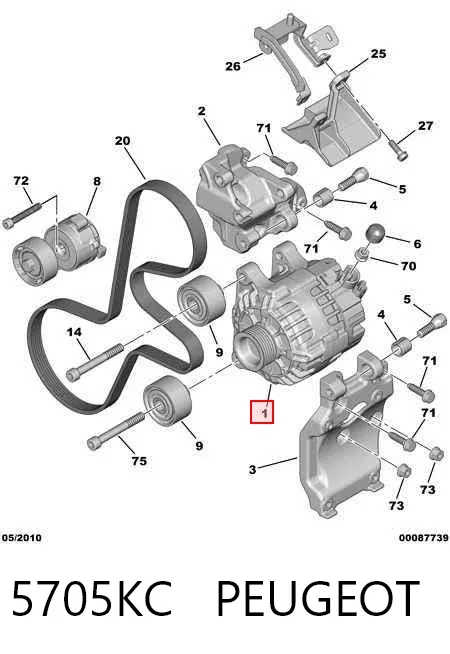 Alternador 5705KC Peugeot/Citroen