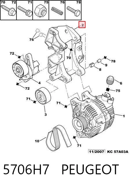 Soporte del alternador Citroen Nemo 