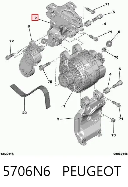 Soporte del alternador Citroen C4 I