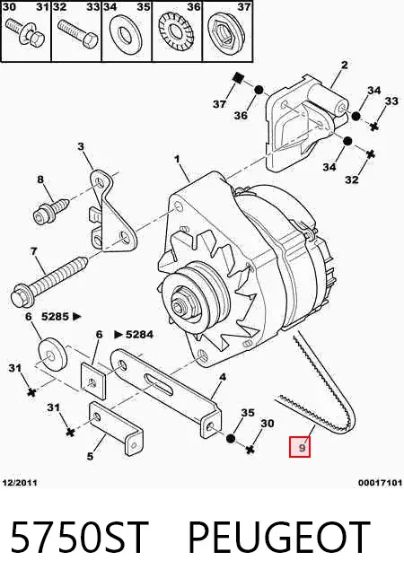 Correa de alternador 5750ST Peugeot/Citroen