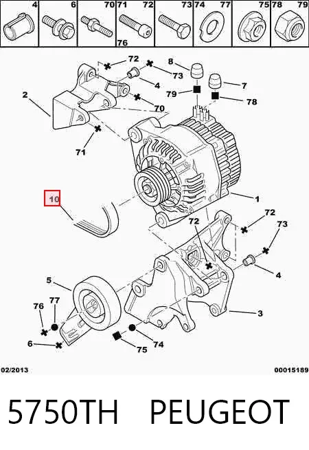 Correa de alternador 5750TH Peugeot/Citroen