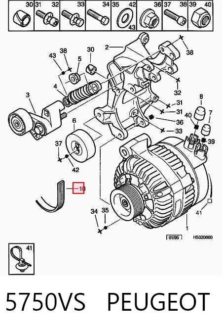 Correa de alternador 5750VS Peugeot/Citroen