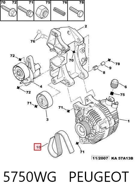 Correa de alternador 5750WG Peugeot/Citroen