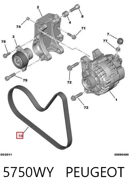 Correa de alternador 5750WY Peugeot/Citroen