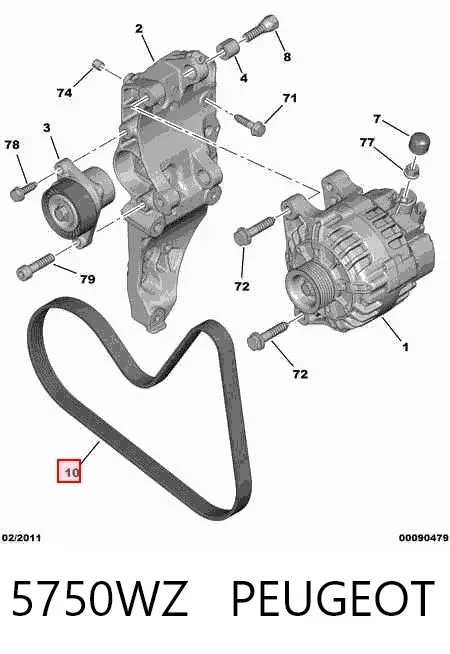 Correa de alternador 5750WZ Peugeot/Citroen