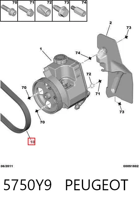 Correa de alternador 5750Y9 Peugeot/Citroen