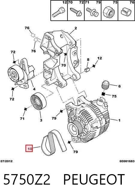Correa de alternador 5750Z2 Peugeot/Citroen