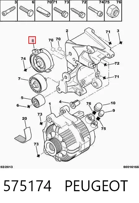 Tensor de correa poli V 575174 Peugeot/Citroen